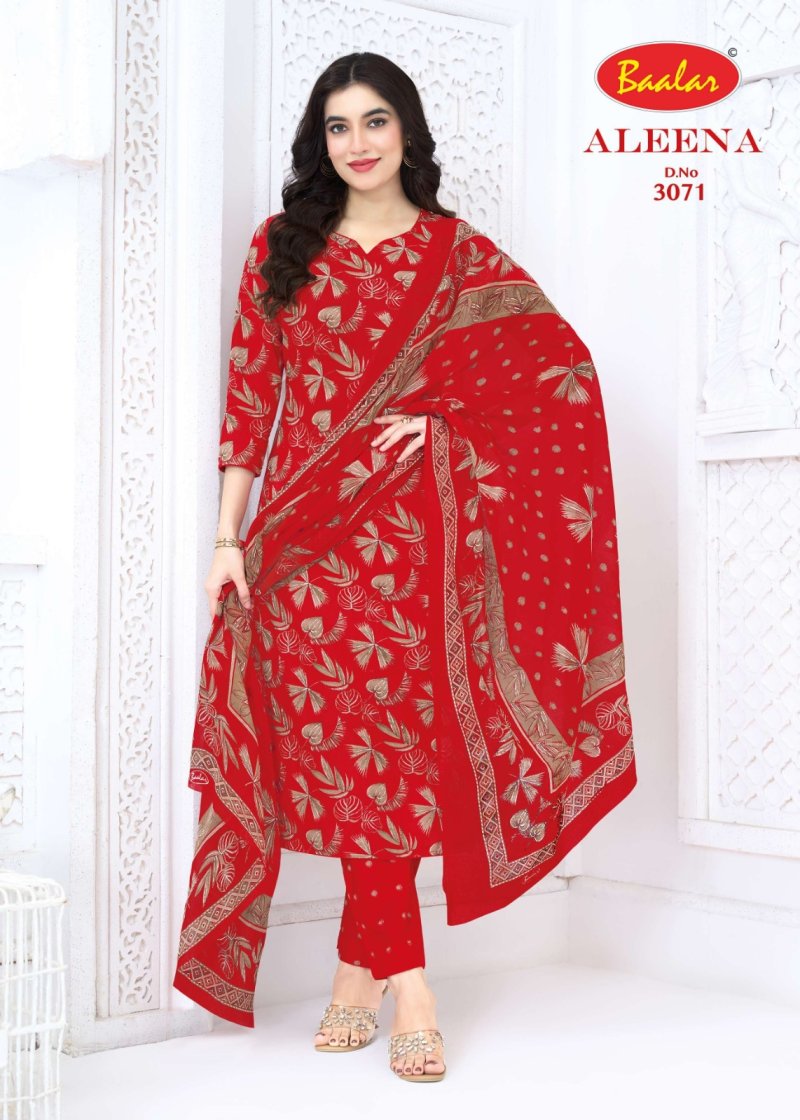 Aleena Vol 30 By Baalar Pure Cotton Printed Dress Material